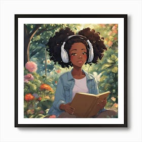 Girl Reading A Book Art Print