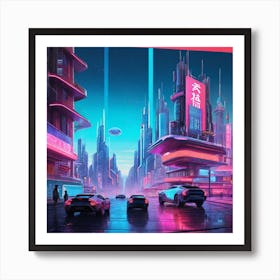 Futuristic City 1 Art Print