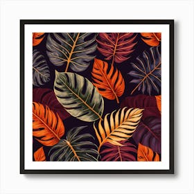 Tropical Leaves Seamless Pattern 5 Art Print