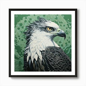 Ohara Koson Inspired Bird Painting Osprey 2 Square Art Print