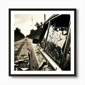 Vehicle View Mirror Car Automobile Auto Outside Transport Glasses Old Front Black Metal (2) Art Print