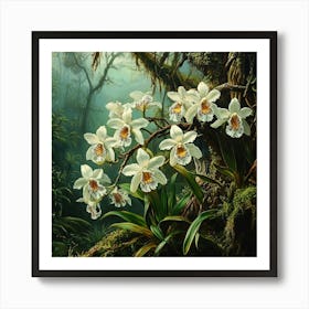 Orchids In The Rainforest Art Art Print