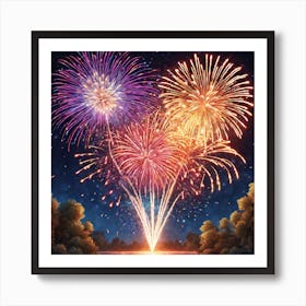 Fireworks In The Sky 23 Art Print