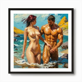 'Sexy Couple ' in van gogh style Art Print