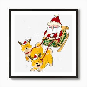 Shiba Inu Christmas Art Print