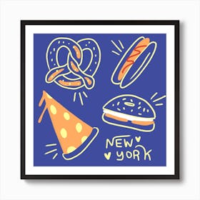 New York Foods Square Art Print