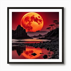 Full Moon Over Water Art Print