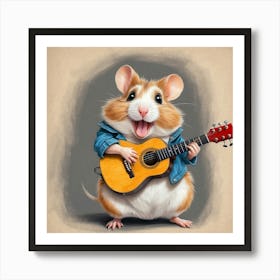 Hamster Playing Guitar 10 Art Print