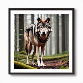 Wolf In The Forest 38 Art Print