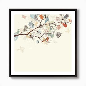 Birds On A Branch Art Print