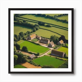 Aerial View Of A Farm 11 Art Print