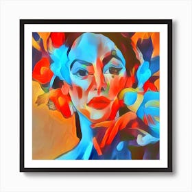 Portrait of a Woman in red Art Print