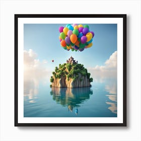 Balloons On The Island Art Print