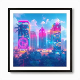 Neon City Art Print