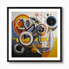 abstract painting with geometric 8 Art Print