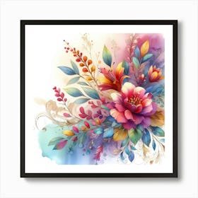 Watercolor Flower Painting 4 Art Print