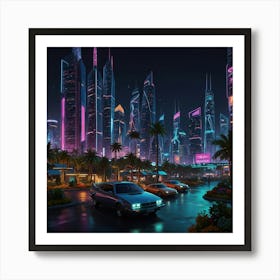 Futuristic City 97 Art Print