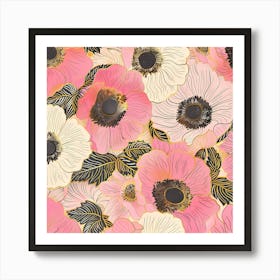 Pink Flowers 1 Art Print