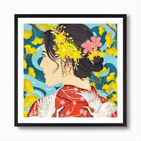 Ginkgo Geisha dream Art Print