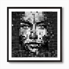 Mosaic Portrait Of A Woman Art Print
