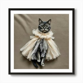 Cat In A Dress Art Print