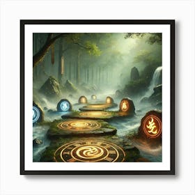 A Mystical Scene Showing The Elemental Pathways Le Art Print