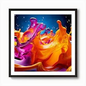 Fresh Colors Liquid 3d Design Spark Hot Palette Shapes Dynamism Vibrant Flowing Molten (26) Art Print