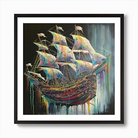 Ship with a splash of colour 8 Art Print