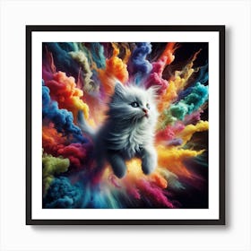 Colorful Cat 5 Art Print