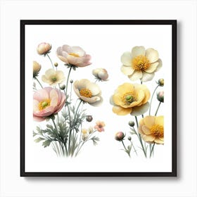 Flowers of buttercup 3 Art Print