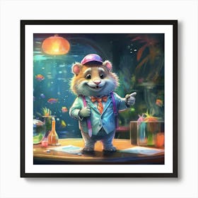 Hamster In A Suit Art Print