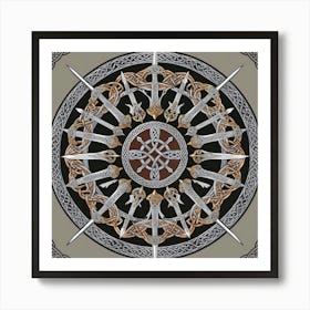 Celtic Circle Of Swords Art Print