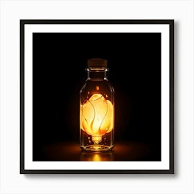 Candle In A Bottle Art Print