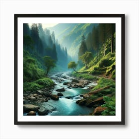 River In The Mountains 2 Art Print