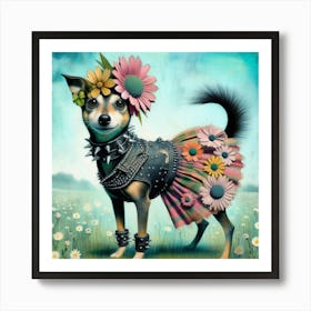 Cute punk dog 7 Art Print