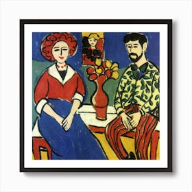 Couple Sitting At A Table Art Print