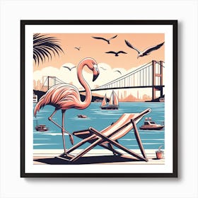 Flamingo at Bosphoros Art Print