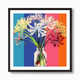 Andy Warhol Style Pop Art Flowers Agapanthus 2 Square Art Print