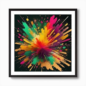 An Abstract Color Explosion 1, that bursts with vibrant hues and creates an uplifting atmosphere. Generated with AI,Art style_Vibrant Viking,CFG Scale_7.5,Step Scale_50. Art Print