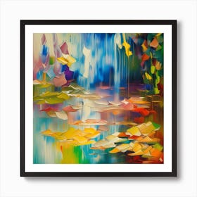 Abstract Water Lily Painting Art Print