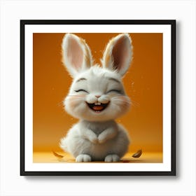 Laughing Bunny Art Print
