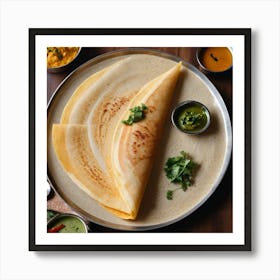 A Delicious Dosa Food Photography Close To Camera Art Print