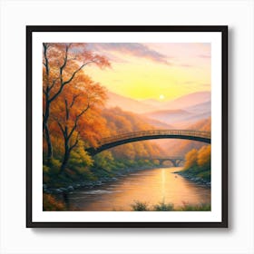 Bridge Over The River Art Print