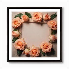 Frame With Roses 14 Art Print