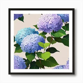 Hydrangea bush 1 Art Print