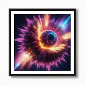 Plasma Explosion Glitch Art 14 Art Print