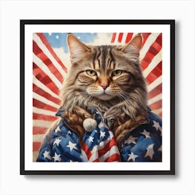 American Cat Art Print