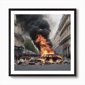Riots In Paris 1 Art Print