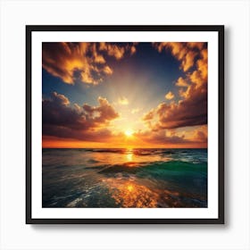 Sunset Over The Ocean 243 Art Print