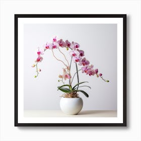 Orchids In A White Vase Art Print